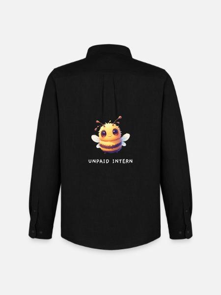 Sweet Bee "Unpaid Intern" Intern Saying - Men's Oxford Shirt by Stanley/Stella - black