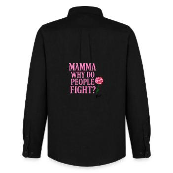 Maman Pourquoi les gens se battent-ils - Chemise Oxford homme Stanley/Stella - noir - Dos - AI Model Male 185 dark (185cm)