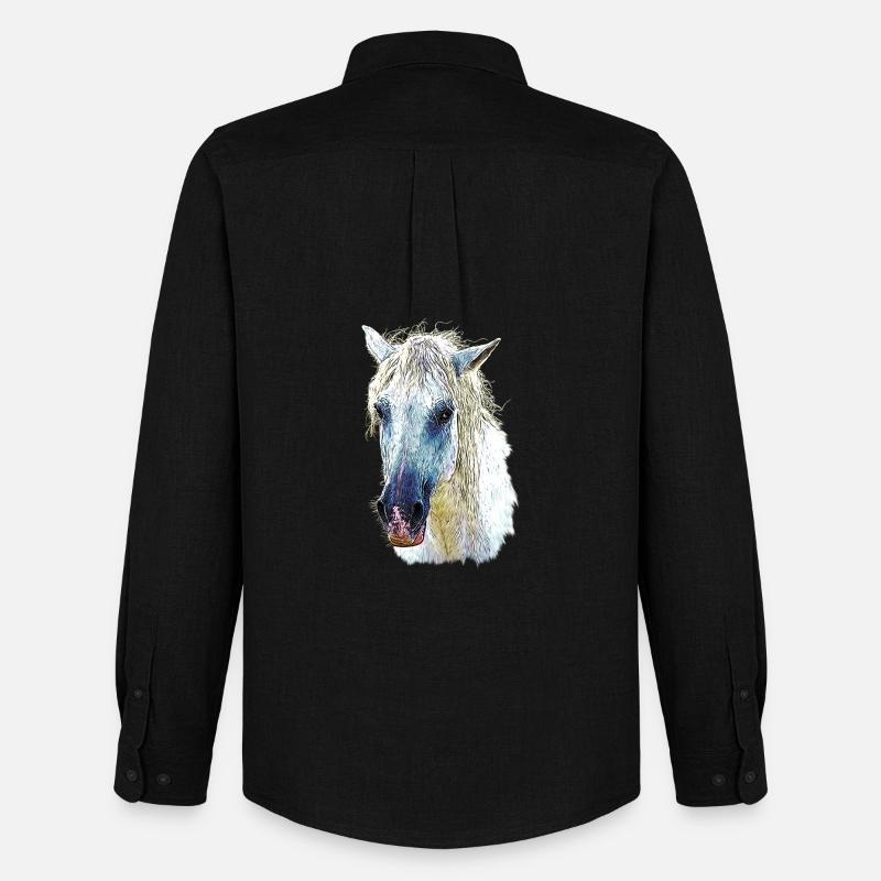 camarguepferd - Männer Oxford Hemd von Stanley/Stella - Schwarz