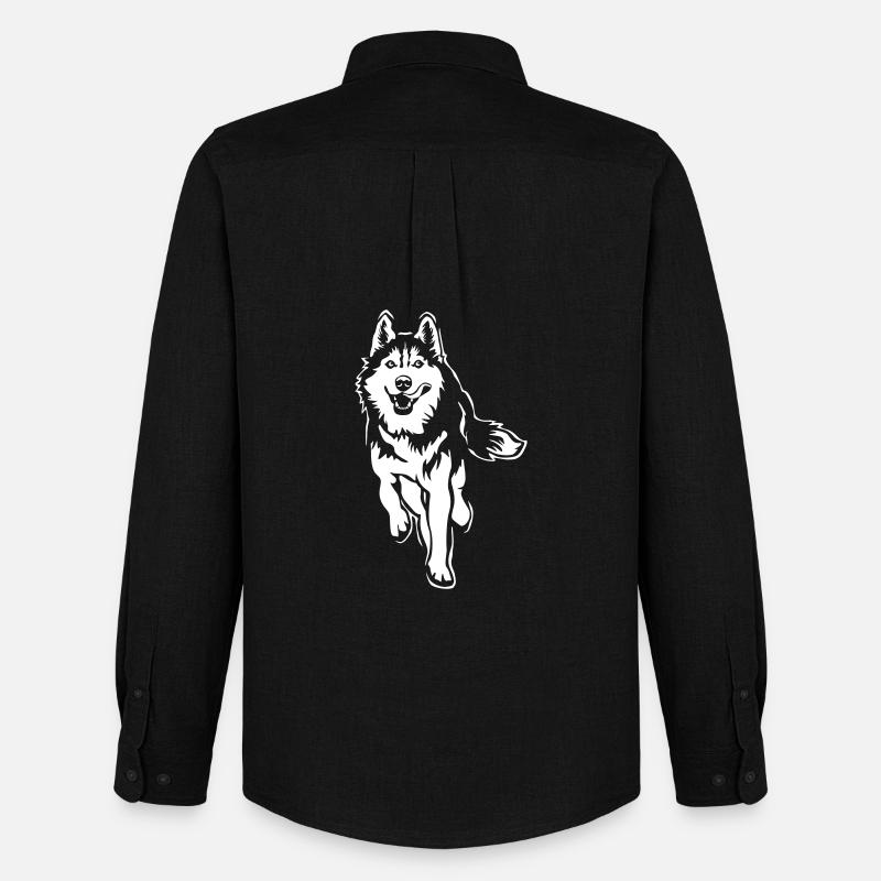 Husky "Black Edition" - Männer Oxford Hemd von Stanley/Stella - Schwarz