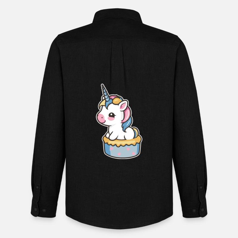Einhorn Torte - Männer Oxford Hemd von Stanley/Stella - Schwarz