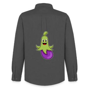 Krake Aubergine - Männer Oxford Hemd von Stanley/Stella - Anthrazit - Hinten - AI Model Male 185 dark (185cm)