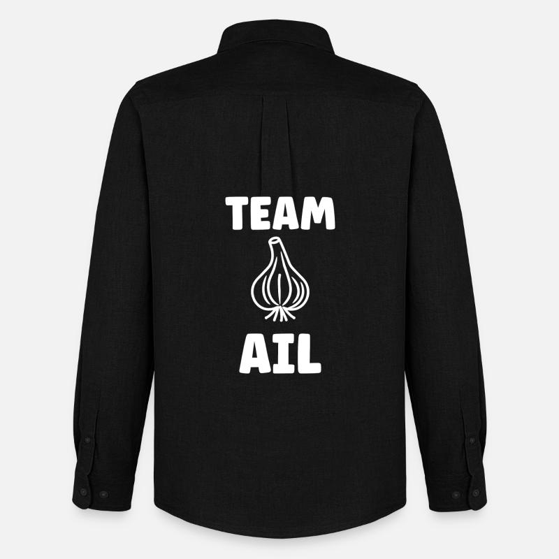 Team AI Knoblauch-Emblem - Männer Oxford Hemd von Stanley/Stella - Schwarz