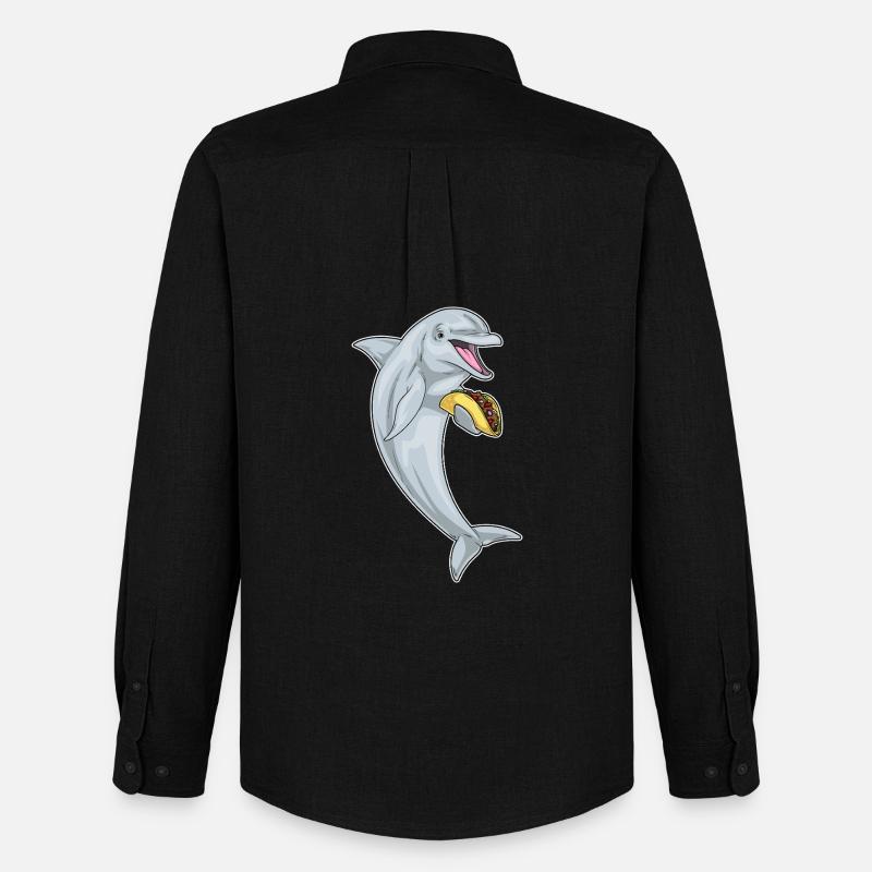 Delfin Taco - Männer Oxford Hemd von Stanley/Stella - Schwarz