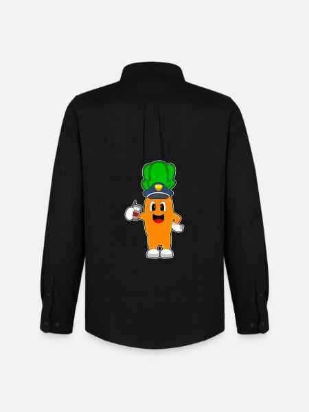Carrot Policier Microphone Police - Chemise Oxford homme Stanley/Stella - noir