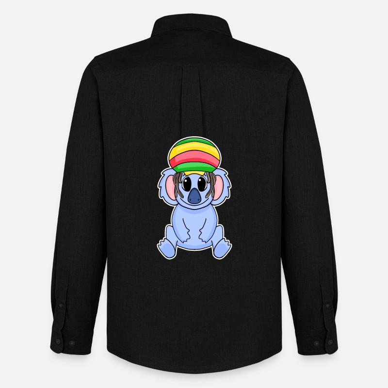Rasta Koala - Männer Oxford Hemd von Stanley/Stella - Schwarz