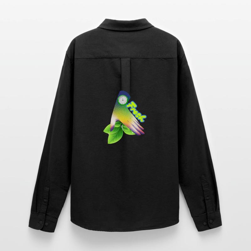 Fresh Gradient Leaf Clock Design Men's Oxford Shirt by Stanley/Stella