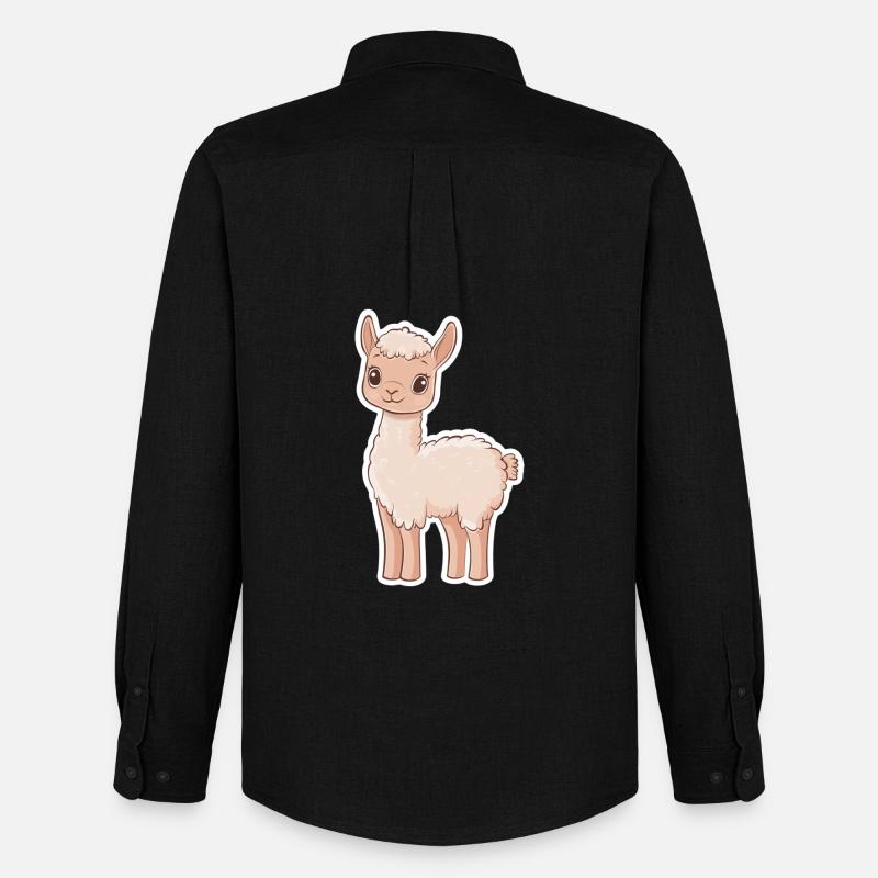 Lama Alpaka Llama - Männer Oxford Hemd von Stanley/Stella - Schwarz