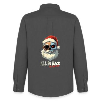 Terminator Santa be back presents - Men's Oxford Shirt by Stanley/Stella - anthracite - Back - AI Model Male 185 dark (185cm)
