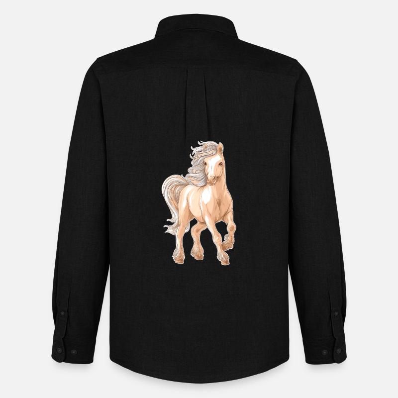 Pferd Pony - Männer Oxford Hemd von Stanley/Stella - Schwarz