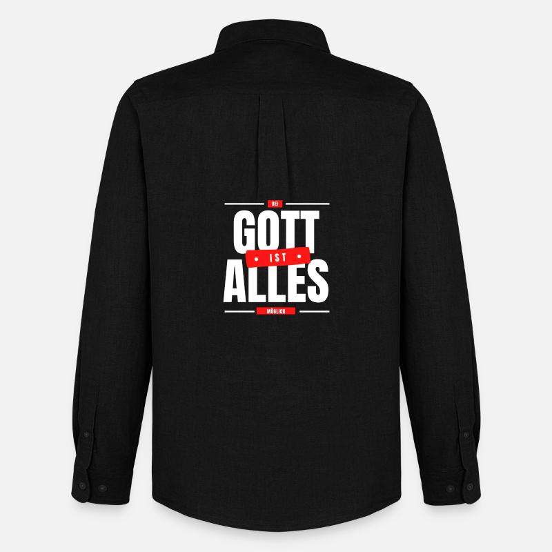 Bei Gott ist alles möglich - Männer Oxford Hemd von Stanley/Stella - Schwarz