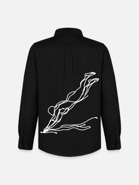 Swimmer Girl Sketch - Men's Oxford Shirt by Stanley/Stella - black