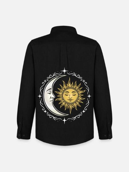 Sun and Moon - Spiritual Symbol - Men's Oxford Shirt by Stanley/Stella - black