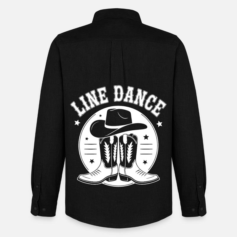Line Dance Cowboy - Männer Oxford Hemd von Stanley/Stella - Schwarz