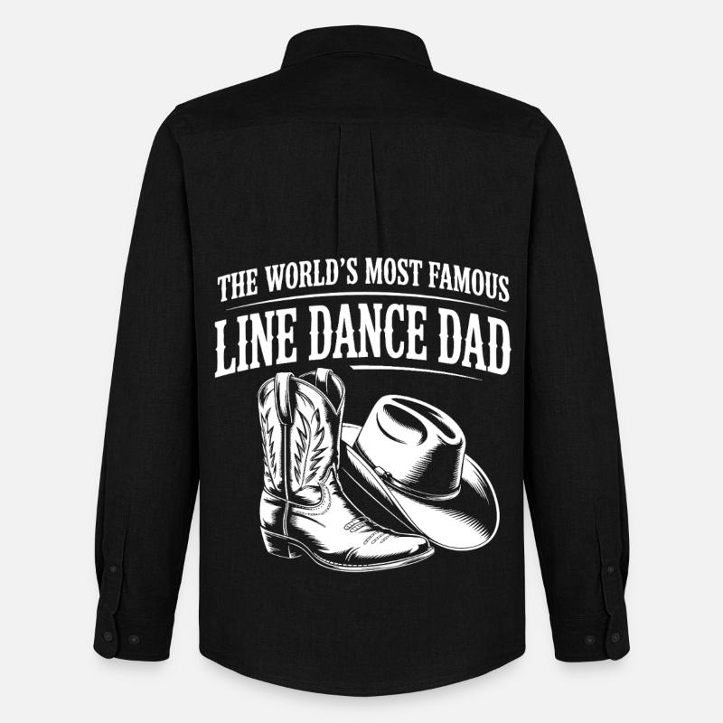 Line Dance Dad Boots & Hat - Männer Oxford Hemd von Stanley/Stella - Schwarz