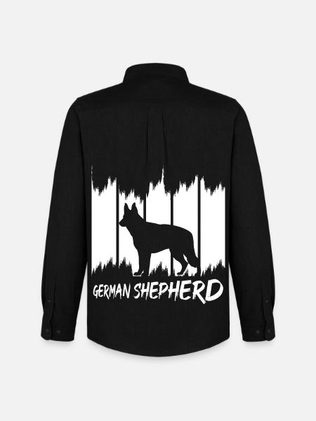 German Shepherd - Men's Oxford Shirt by Stanley/Stella - black