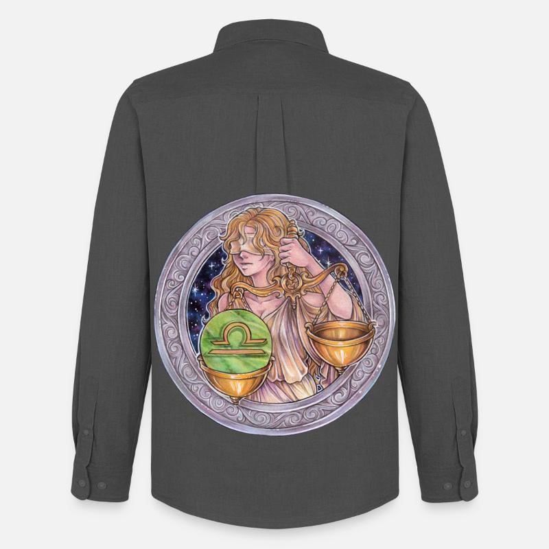 Zodiac Sign Sternzeichen Waage Libra Geschenk - Männer Oxford Hemd von Stanley/Stella - Anthrazit