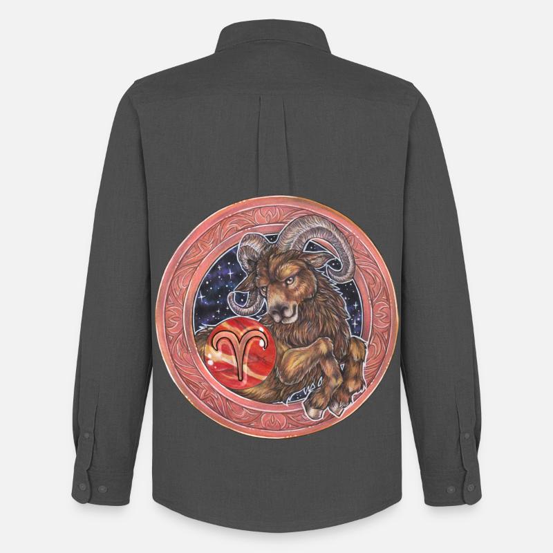 Zodiac Sign Sternzeichen Widder Aries Geschenk - Männer Oxford Hemd von Stanley/Stella - Anthrazit
