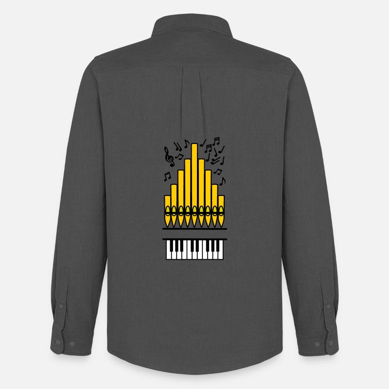 Logo Kirchenorgel Kupfer Orgelpfeifen - Männer Oxford Hemd von Stanley/Stella - Anthrazit