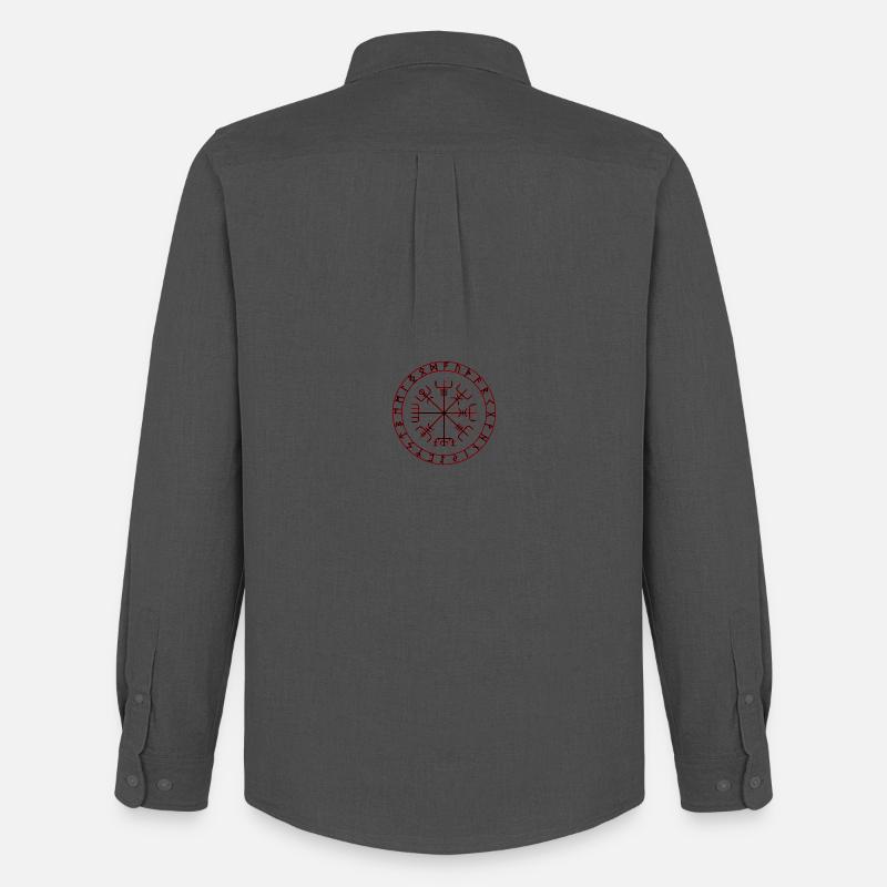 Wikinger Kompass -Vegvisir - Männer Oxford Hemd von Stanley/Stella - Anthrazit