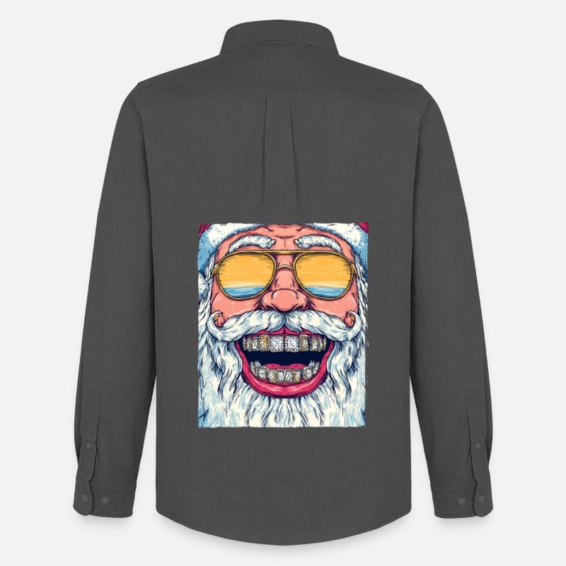 Weihnachtsmann Cool Weihnachten - Männer Oxford Hemd von Stanley/Stella - Anthrazit