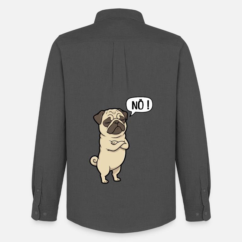 NÖ Pug Eigensinniger Mops-Charme - Männer Oxford Hemd von Stanley/Stella - Anthrazit