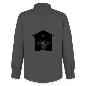 Maison d’abeilles ou nid d’abeilles - Chemise Oxford homme Stanley/Stella - charbon - Dos - AI Model Male 185 dark (185cm)