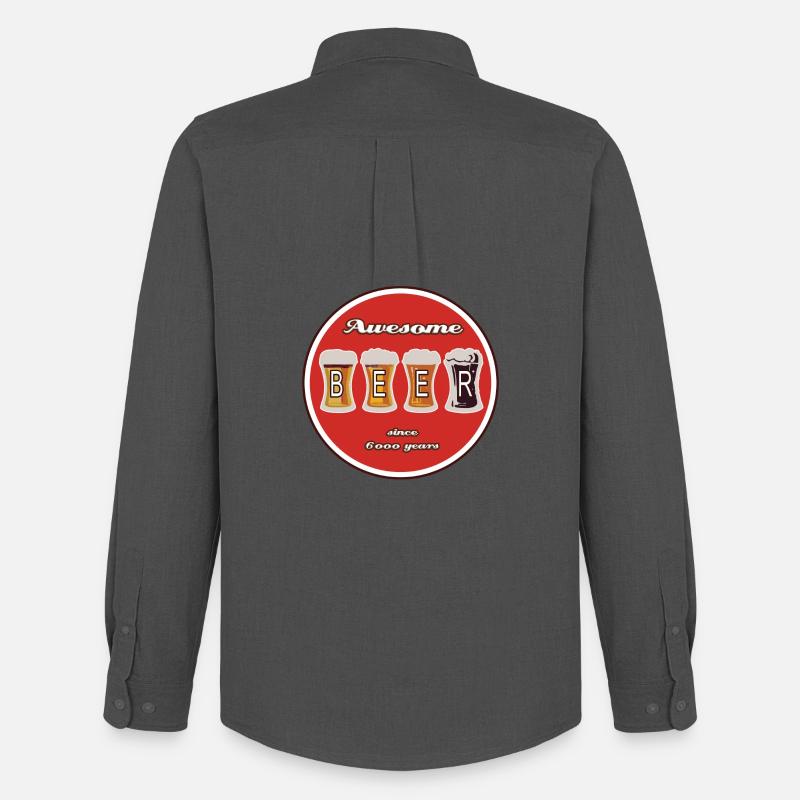 Beer Logo - Männer Oxford Hemd von Stanley/Stella - Anthrazit