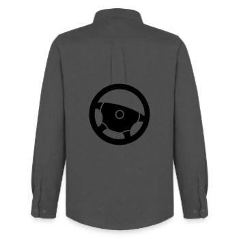 Auto Lenkrad Fahrlehrer - Männer Oxford Hemd von Stanley/Stella - Anthrazit - Hinten - AI Model Male 185 dark (185cm)