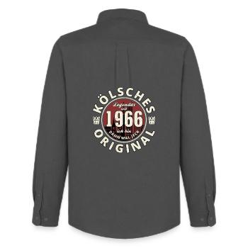 60th birthday 2025 Cologne original born 1966 - Men's Oxford Shirt by Stanley/Stella - anthracite - Back - AI Model Male 185 dark (185cm)