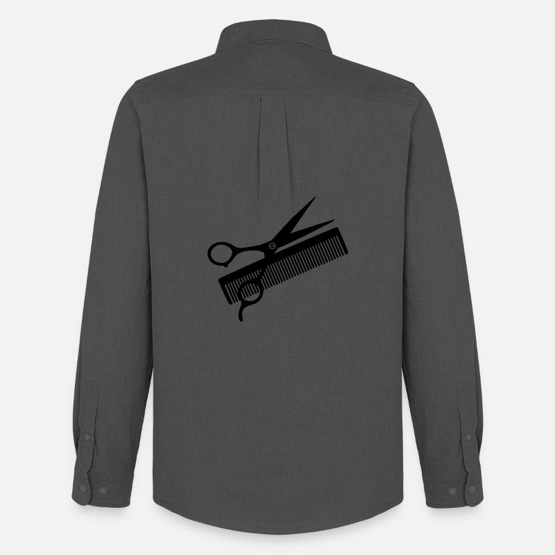 Logo Friseur - Männer Oxford Hemd von Stanley/Stella - Anthrazit