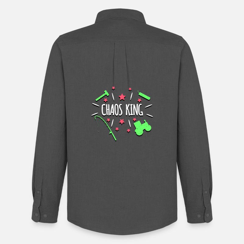 Chaos King - Männer Oxford Hemd von Stanley/Stella - Anthrazit