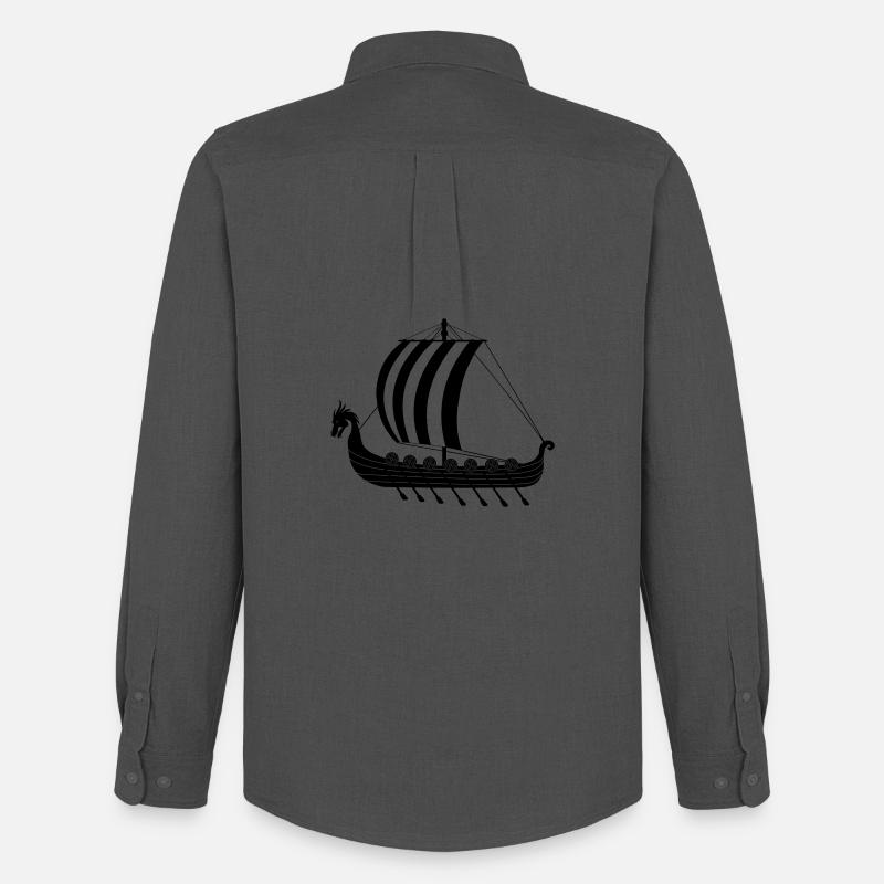 Wikinger-Drachenschiff dragar - Männer Oxford Hemd von Stanley/Stella - Anthrazit