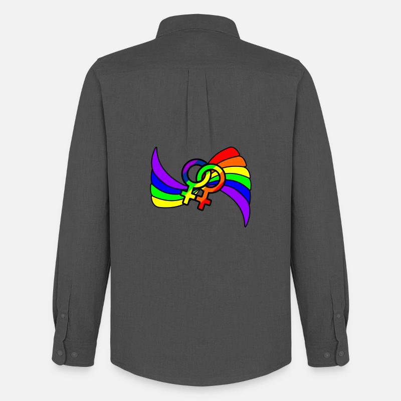 Regenbogen lesbies stolzes Logo - Männer Oxford Hemd von Stanley/Stella - Anthrazit