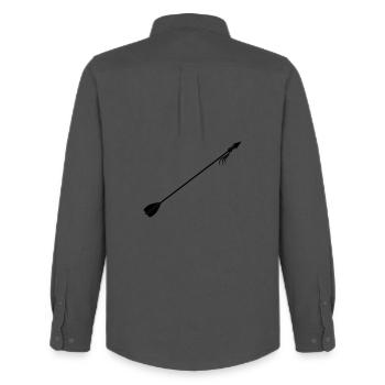 Flèche viking - Chemise Oxford homme Stanley/Stella - charbon - Dos - AI Model Male 185 dark (185cm)