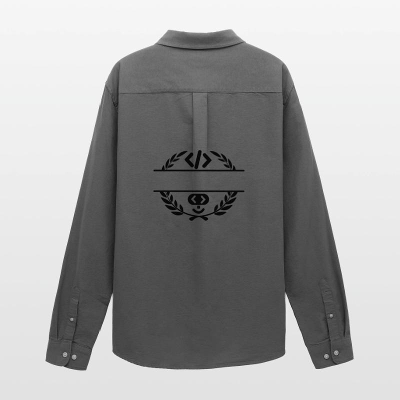 Code logo and code smiley in laurel wreath Men's Oxford Shirt by Stanley/Stella