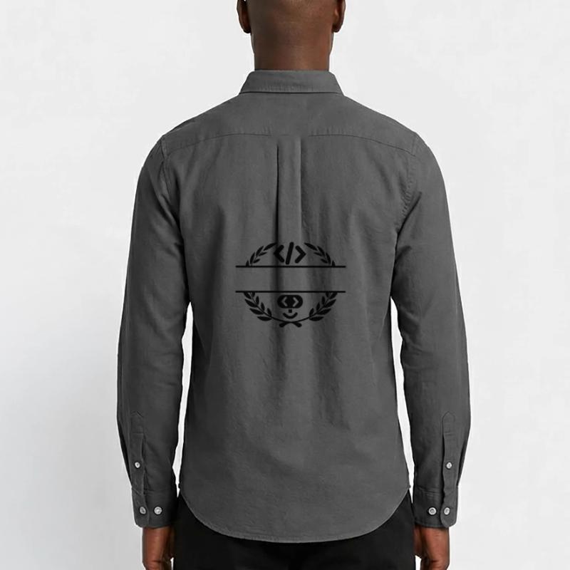 Code logo and code smiley in laurel wreath Men's Oxford Shirt by Stanley/Stella