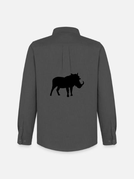 Wild boar Sanglier Wild boar Jabali Wildschwein - Men's Oxford Shirt by Stanley/Stella - anthracite