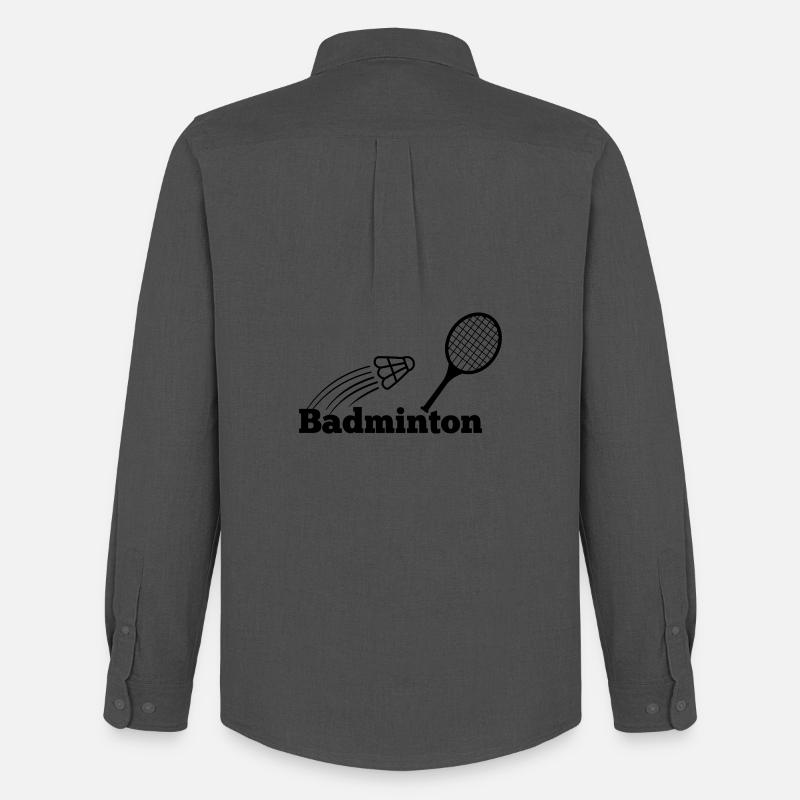 Badmintontext mit Shuttle und Schläger - Männer Oxford Hemd von Stanley/Stella - Anthrazit