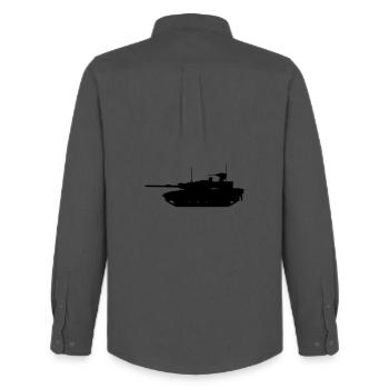 Military tank - Men's Oxford Shirt by Stanley/Stella - anthracite - Back - AI Model Male 185 dark (185cm)