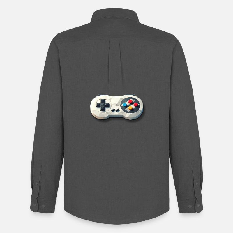 Retro Controller 16 Bit Gaming Nostalgie - Männer Oxford Hemd von Stanley/Stella - Anthrazit