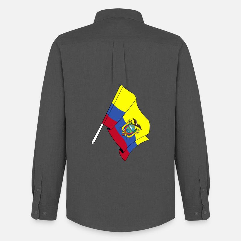 Flagge Ecuador - Männer Oxford Hemd von Stanley/Stella - Anthrazit