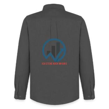 Abstraktes Business- und Wachstumsmotiv - Männer Oxford Hemd von Stanley/Stella - Anthrazit - Hinten - AI Model Male 185 dark (185cm)