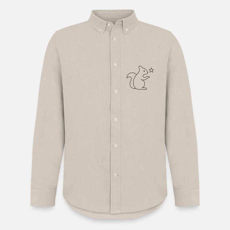 Eichhörnchen Sternenzauber - Männer Oxford Hemd von Stanley/Stella - Beige