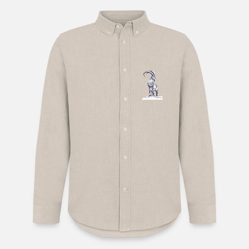 Steinbock - Männer Oxford Hemd von Stanley/Stella - Beige
