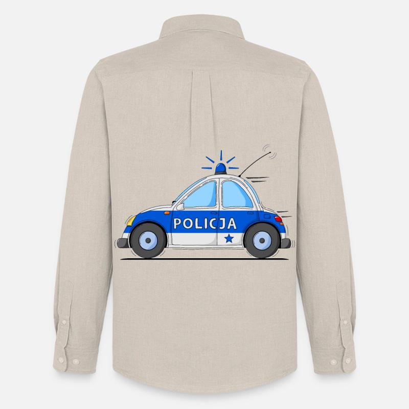 Polizeiauto Policja Blau - Männer Oxford Hemd von Stanley/Stella - Beige