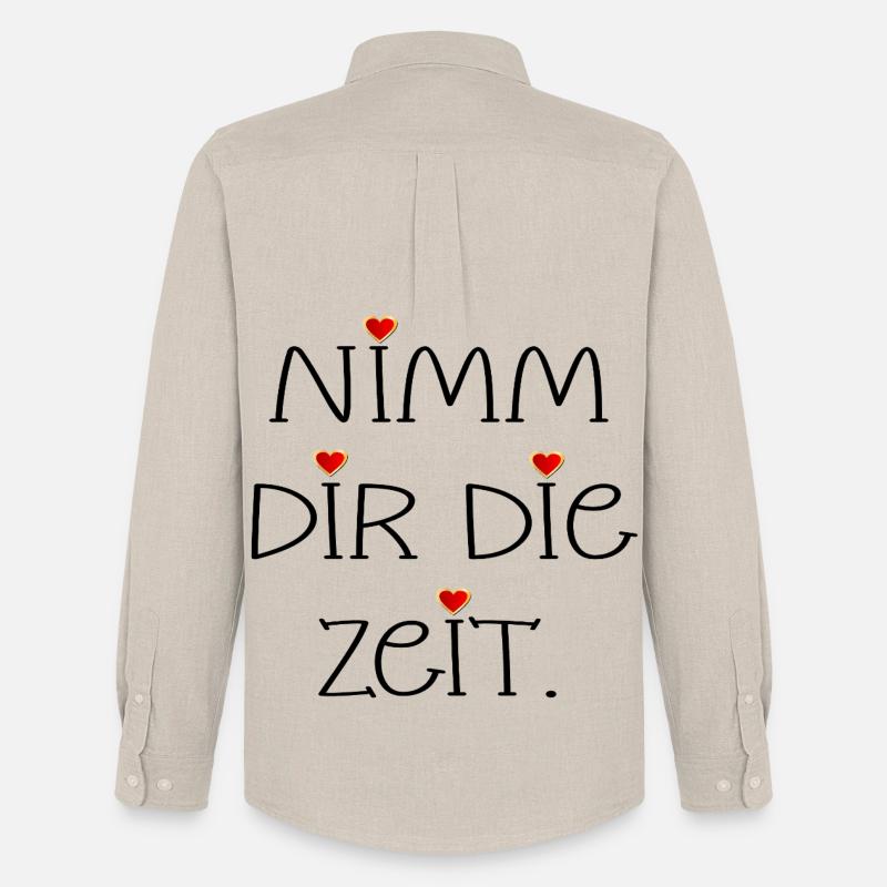 NIMM DIR DIE ZEIT - HERZ - Männer Oxford Hemd von Stanley/Stella - Beige