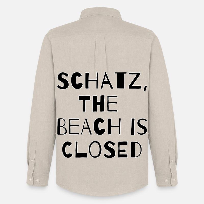 SCHATZ,THE BEACH IS CLOSED  - Männer Oxford Hemd von Stanley/Stella - Beige