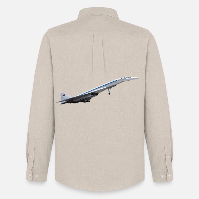 Tu-144 - Männer Oxford Hemd von Stanley/Stella - Beige