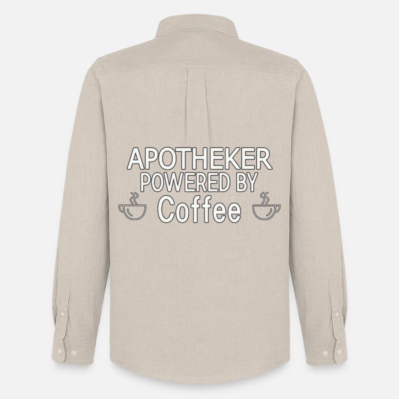 Apotheker Powered By Coffee - Männer Oxford Hemd von Stanley/Stella - Beige